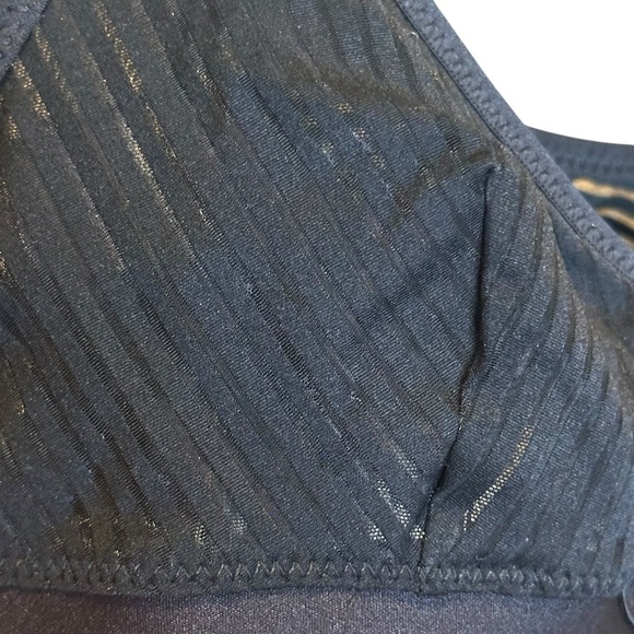 (Sold) Aerie Black Sheer Ribbed Bralette Adjustable Straps Women’s Size Small - Picture 4 of 10